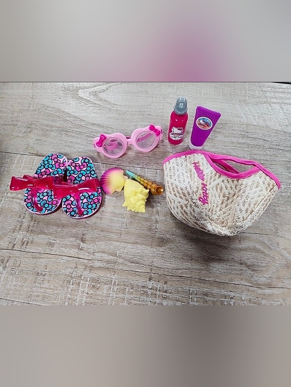 My Life As 18" Doll Hello Kitty Beach Accessory Set Tote Sandals Goggles